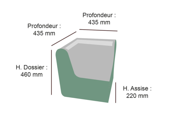 Chauffeuse d'angle en mousse rené HENRY