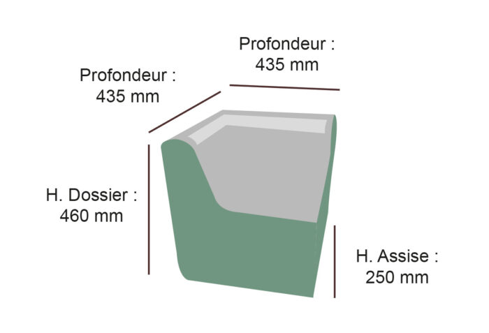 Chauffeuse d'angle en mousse rené HENRY