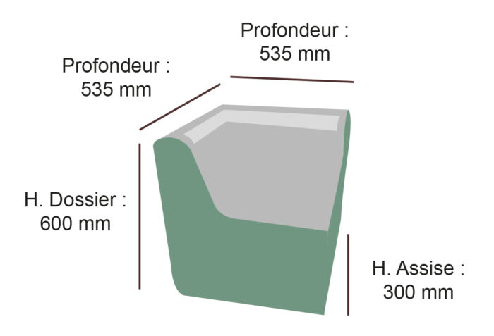 Chauffeuse d'angle en mousse rené HENRY