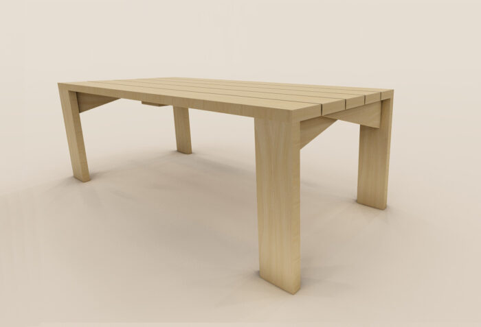 Table extérieur en bois massif pour crèche rené HENRY