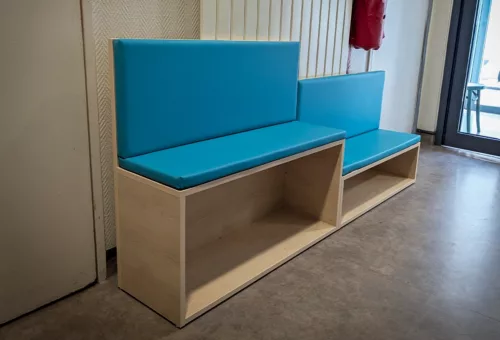 Banc d’accueil deux hauteurs avec rangement | Henry